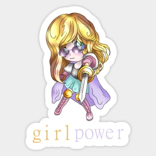 girl power chibi paladin Sticker